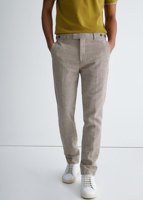 Pantaloni chino in lino e cotone