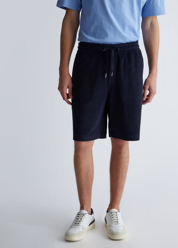 Bermuda uomo blu in spugna
