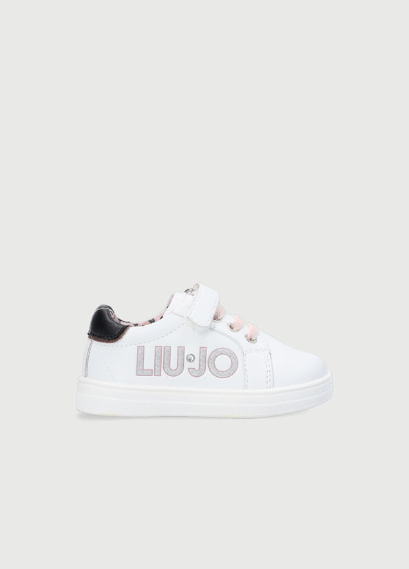 Sneakers con logo glitterato