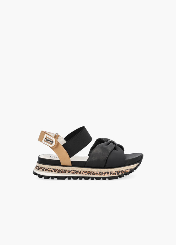 Sandali platform con strass