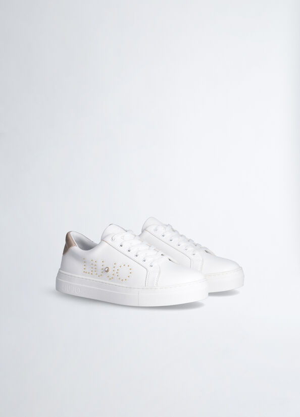 Sneakers con logo gioiello