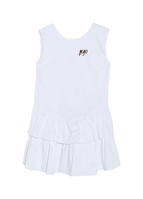 Vestito in popeline con volants