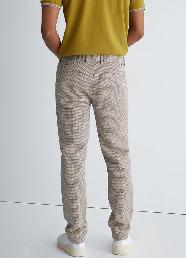 Pantaloni chino in lino e cotone