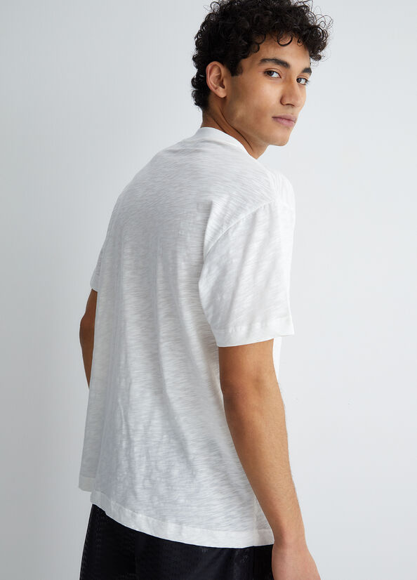 T-shirt in cotone fiammato