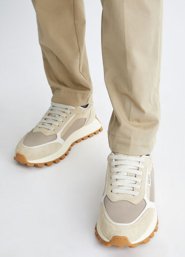 Sneakers in suede e mesh