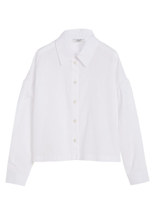 Camicia bianca con maxi logo