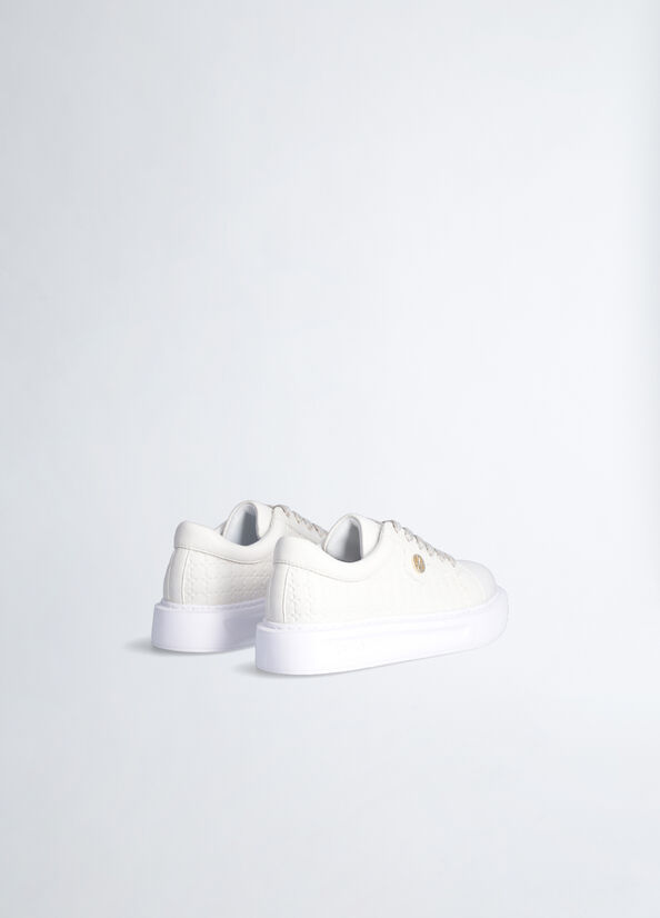 Sneakers platform con lacci in lurex®