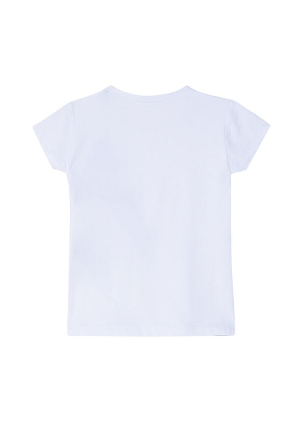 T-shirt con stampa glitter