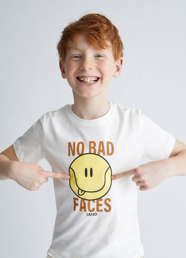 T-shirt con stampa No Bad Faces