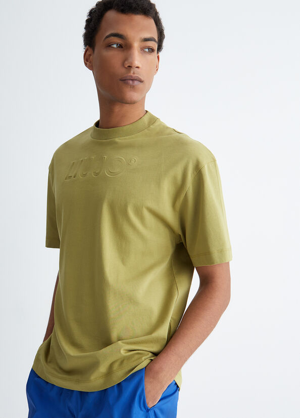 T-shirt con logo embossed