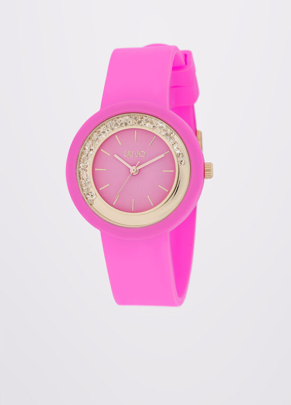 Orologio fuxia in silicone