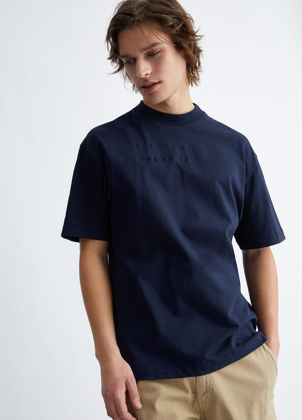 T-shirt con logo embossed