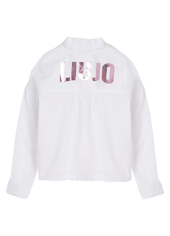 Camicia bianca con maxi logo