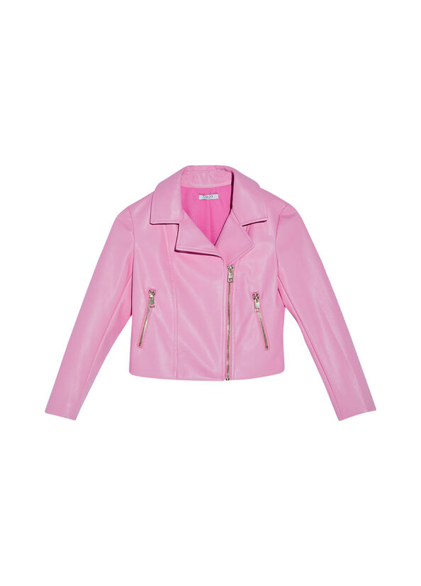Giacca biker con logo dietro