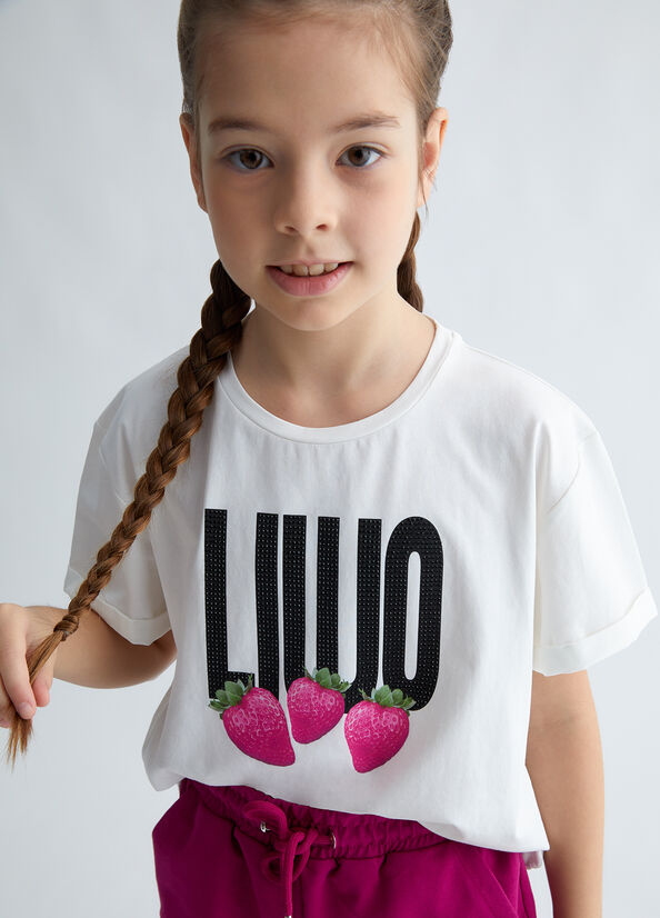 T-shirt bambina con logo
