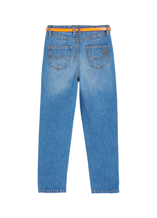 Jeans mom fit con strass