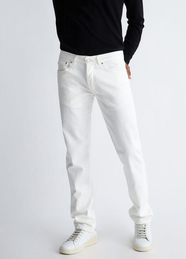 Pantaloni bianchi uomo slim fit