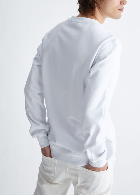 Felpa uomo bianca con logo
