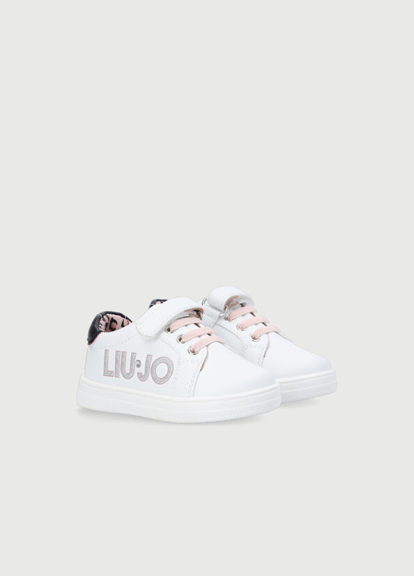 Sneakers con logo glitterato