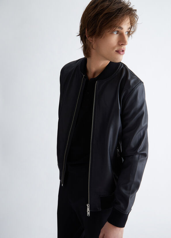 Giacca bomber in pelle