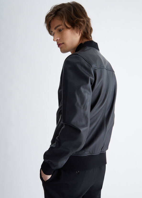 Giacca bomber in pelle