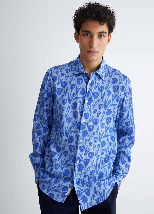 Camicia casual con tulipani