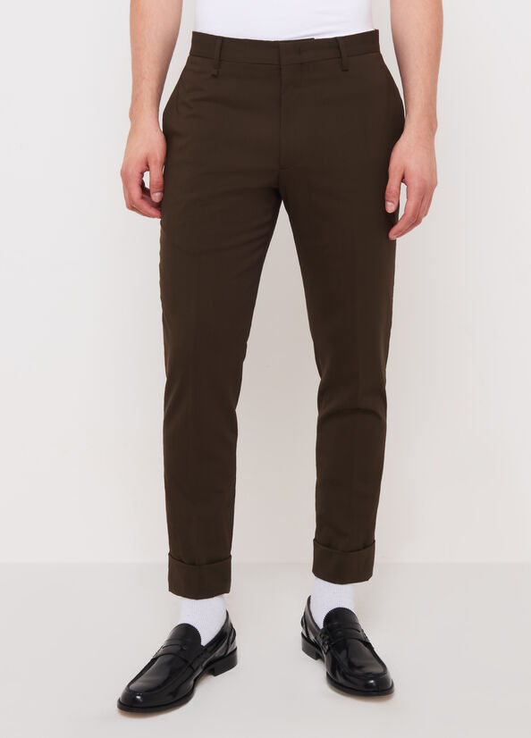 Chino slim fit con risvolto