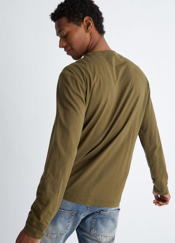 T-shirt serafino in misto seta