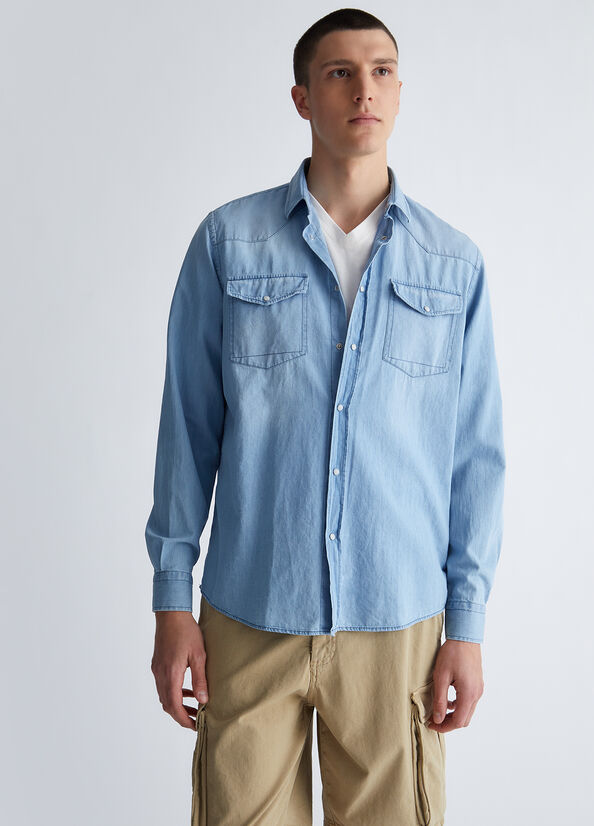 Camicia jeans uomo chiara