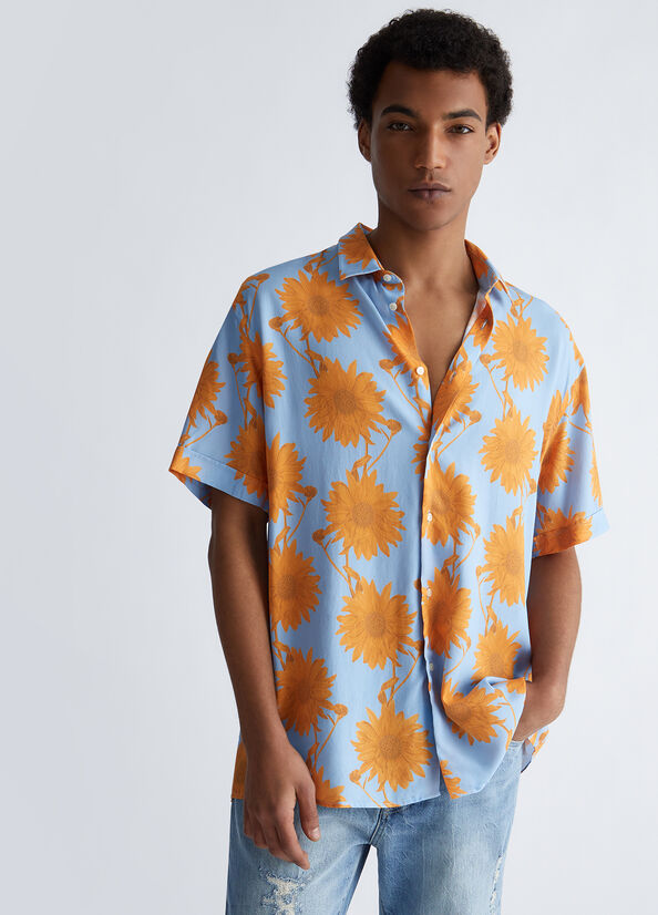 Camicia casual con girasoli