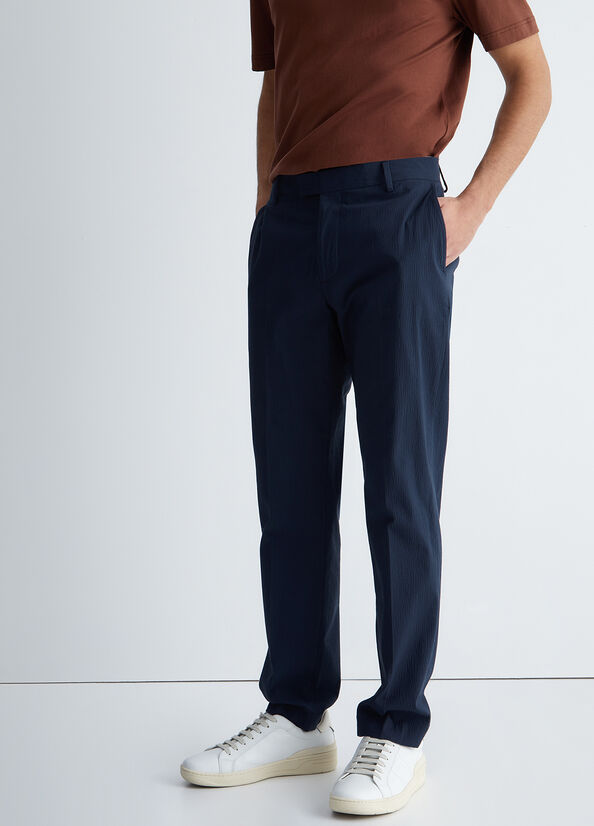 Pantaloni chino in seersucker