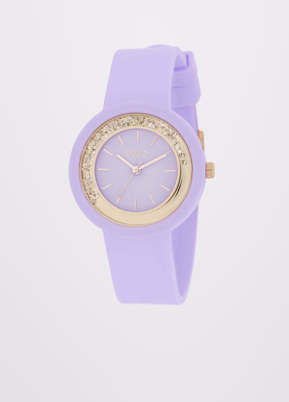 Orologio lilla in silicone