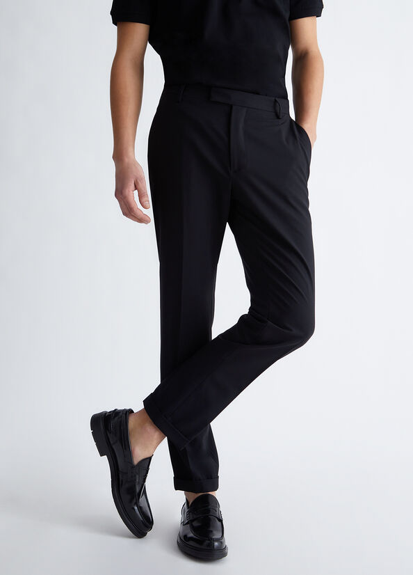 Pantaloni chino neri regular fit