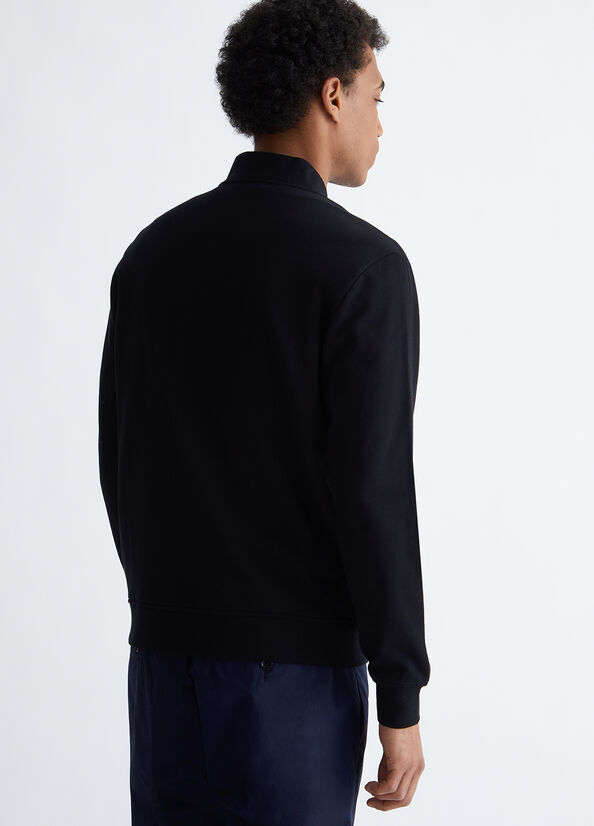 Felpa uomo nera con zip