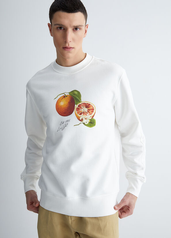 Felpa uomo con stampa arancio