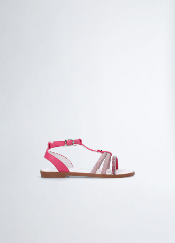 Sandali con glitter e strass