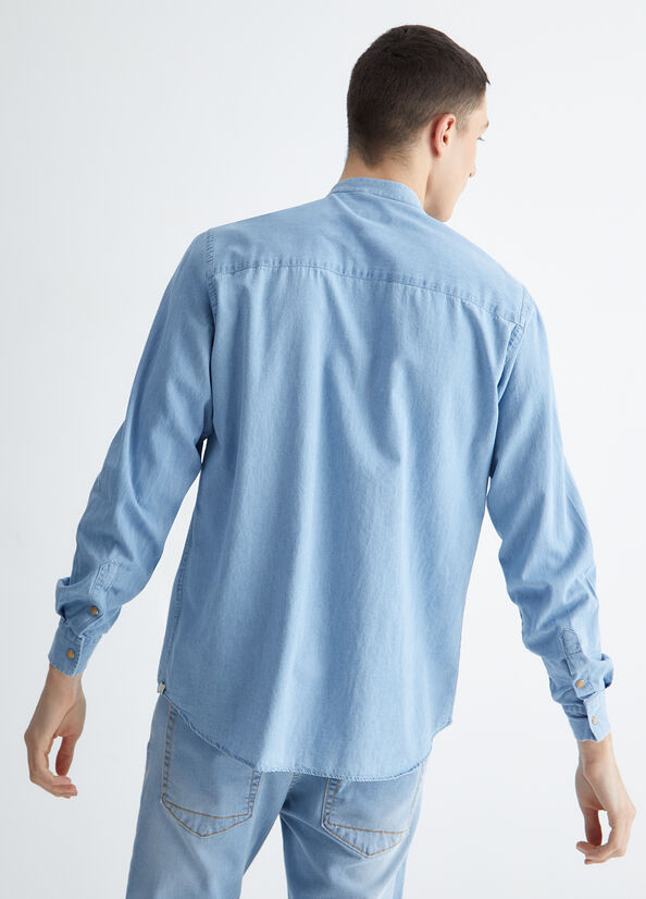 Camicia jeans uomo coreana