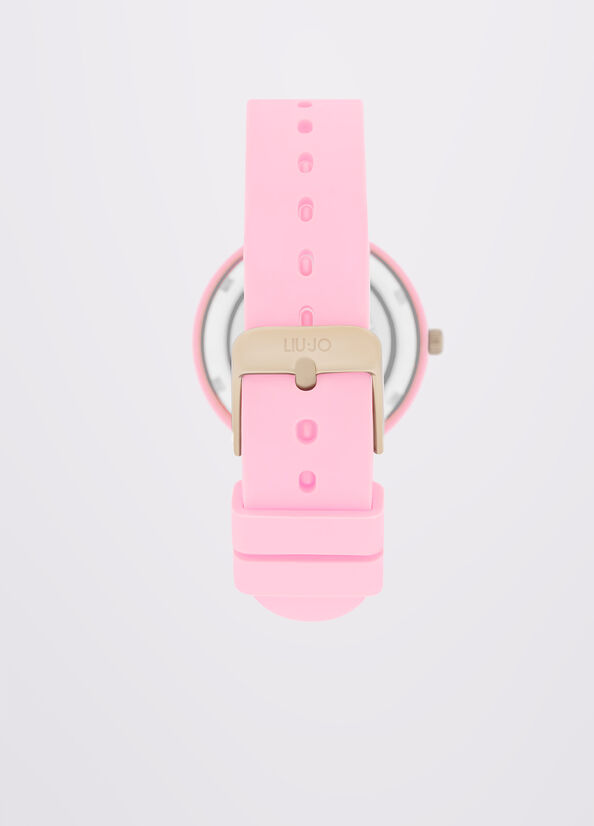 Orologio rosa in silicone