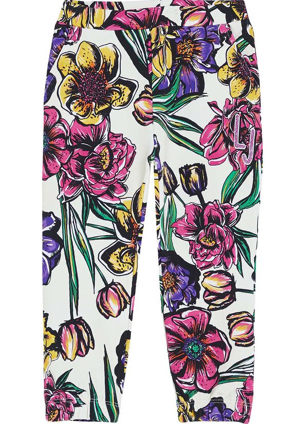Pantaloni in felpa a fiori