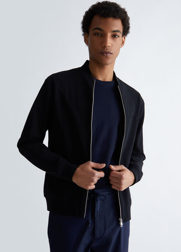 Felpa uomo nera con zip
