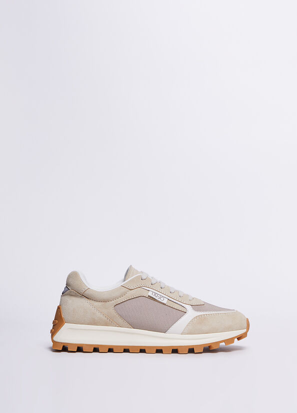 Sneakers in suede e mesh