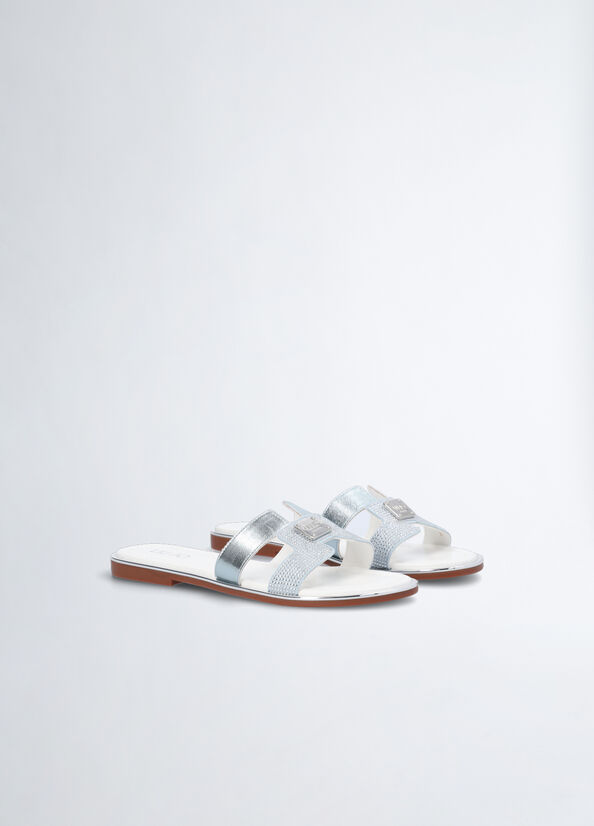 Sandali ciabatta flat con strass