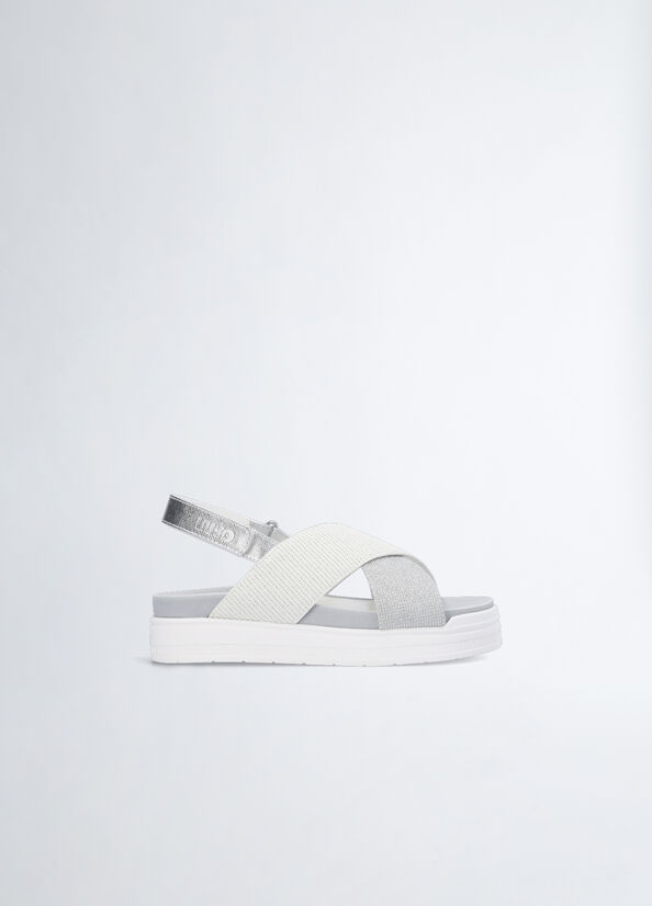 Sandali platform con glitter