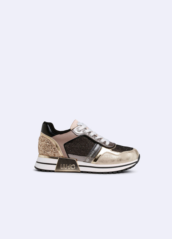 Sneakers platform con glitter