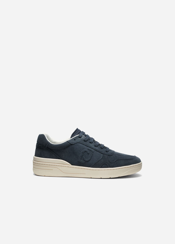 Sneakers blu in suede