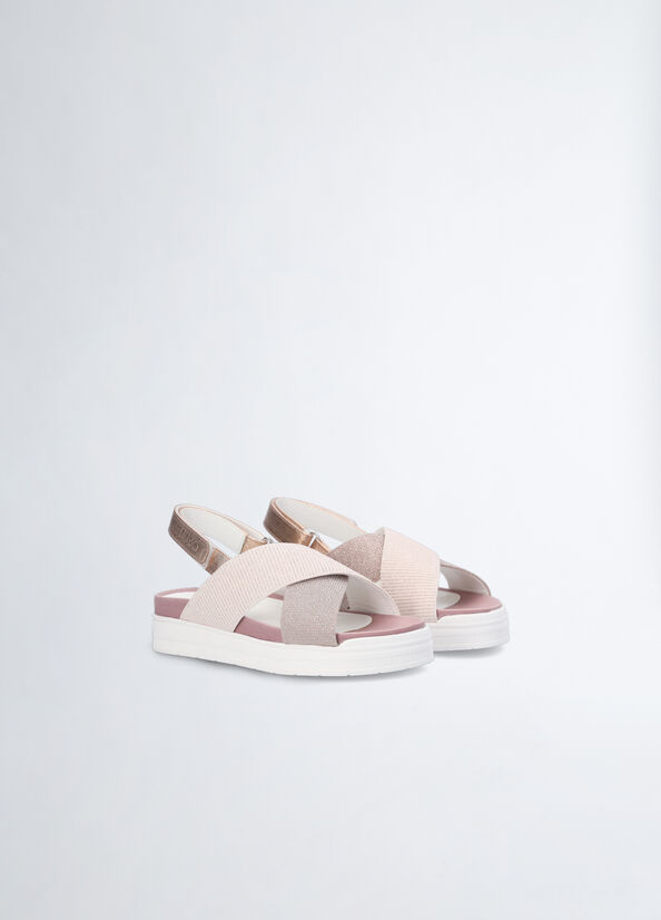 Sandali platform con glitter
