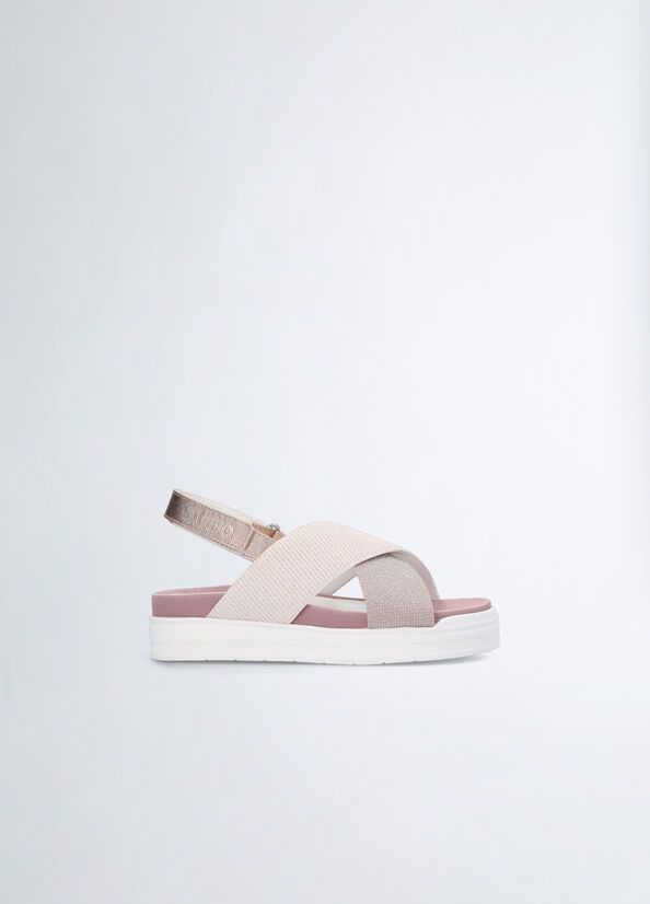 Sandali platform con glitter