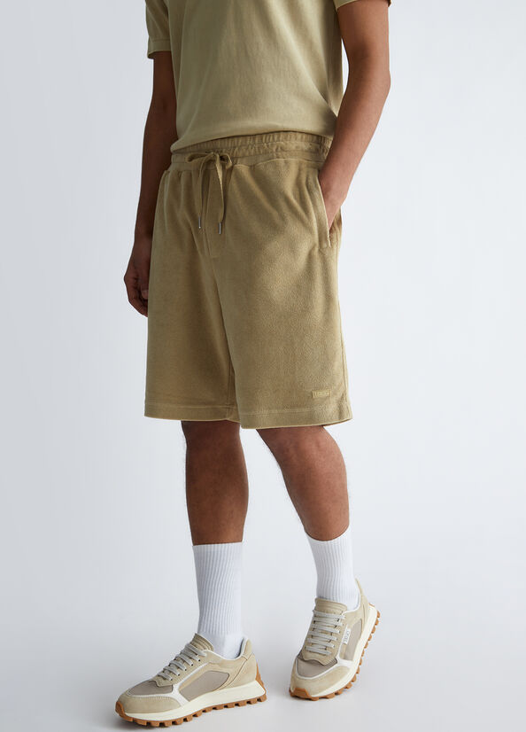 Bermuda uomo beige in spugna