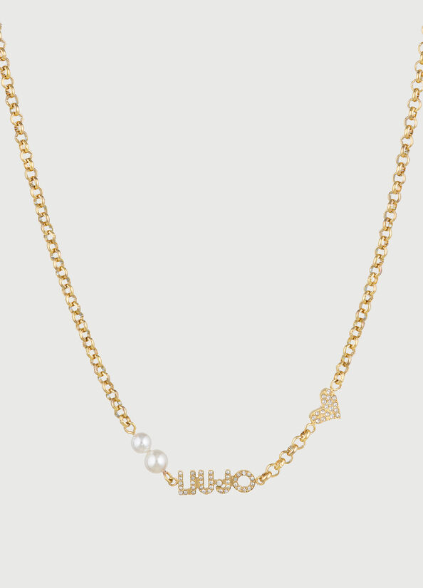 Collana con logo e perle gioiello