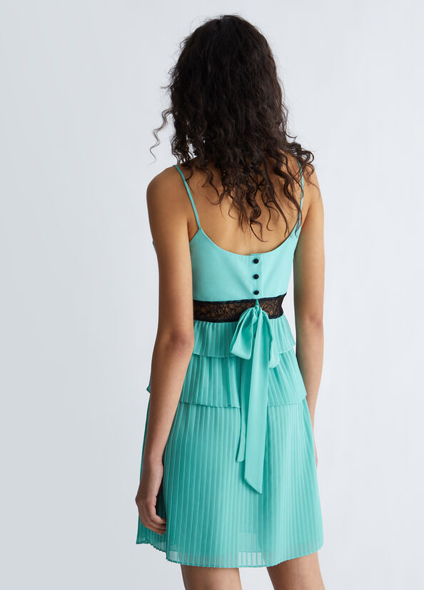 Vestito corto plissettato